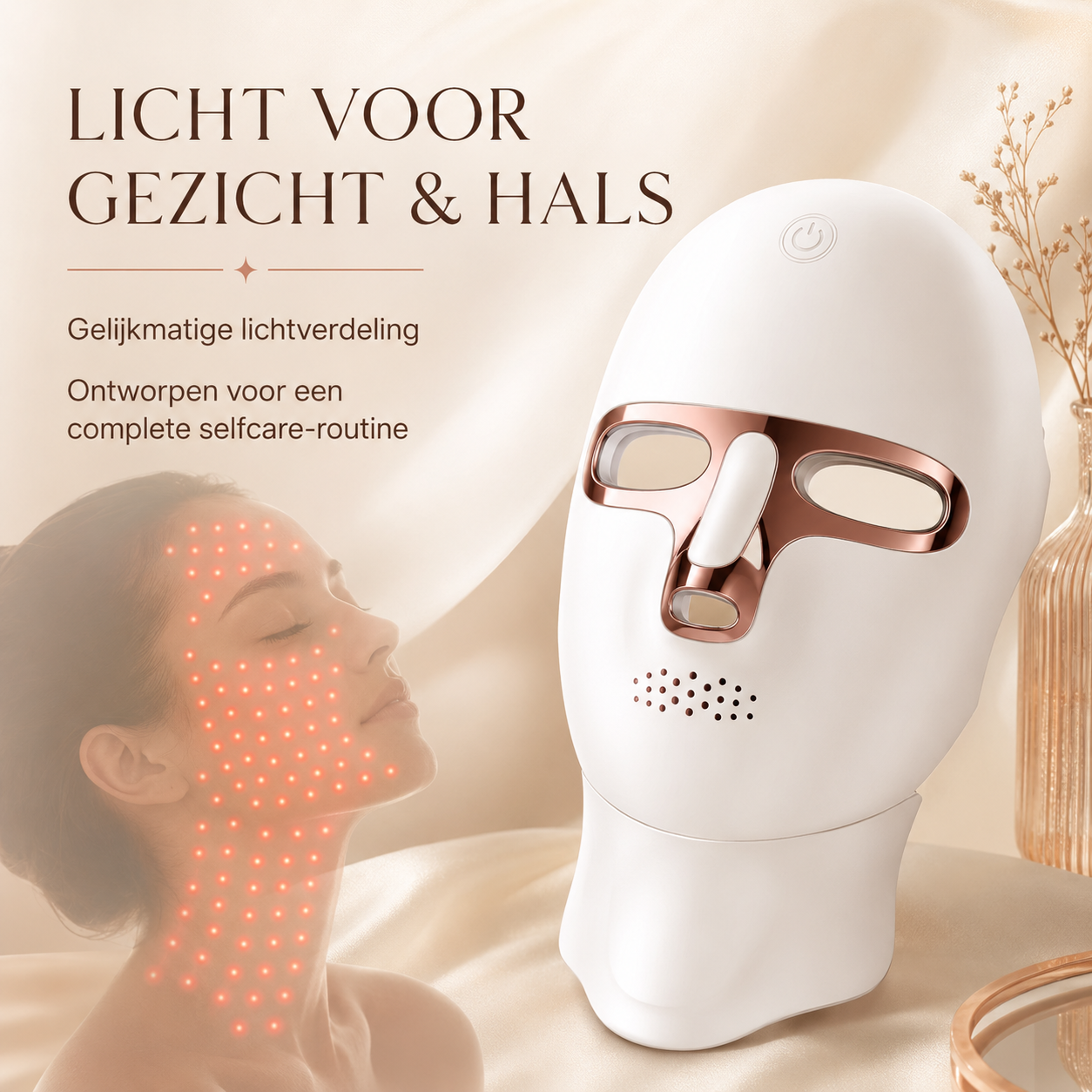 Muchavo LumiGlow™ – Draadloos LED Gezichts- & Halsmasker voor een Stralende Huid