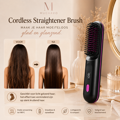 Muchavo SmoothBrush™ – Draadloze Haarstijlborstel voor Glad en Verzorgd Haar
