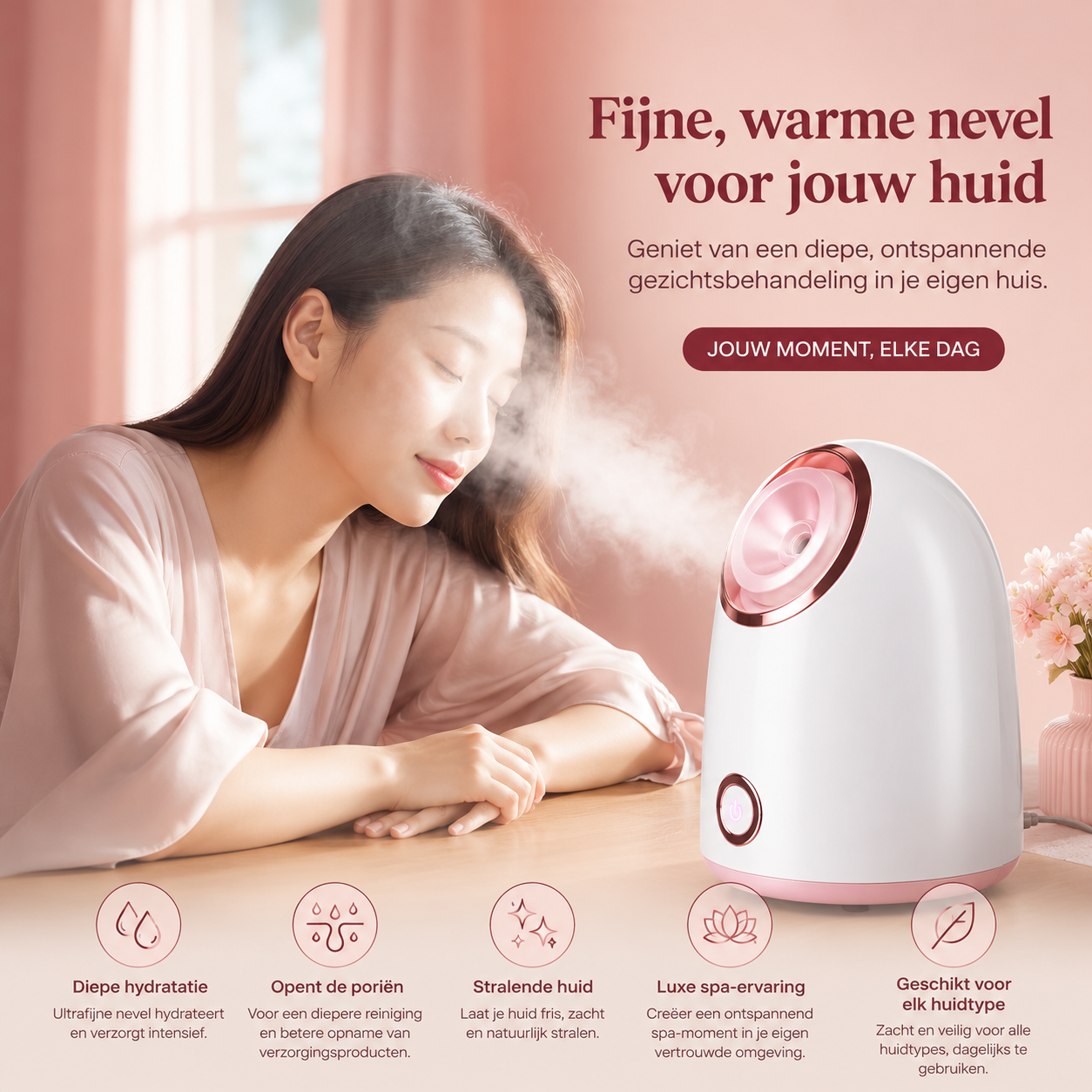 Muchavo GlowMist™ – Luxe Nano Gezichtsstomer voor een Stralende Huid