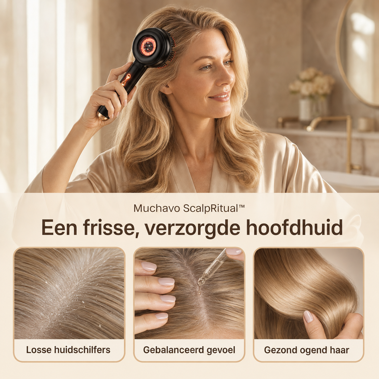 Muchavo ScalpRitual™ – Elektrische Hoofdhuidmassager met Haarolie-Applicator