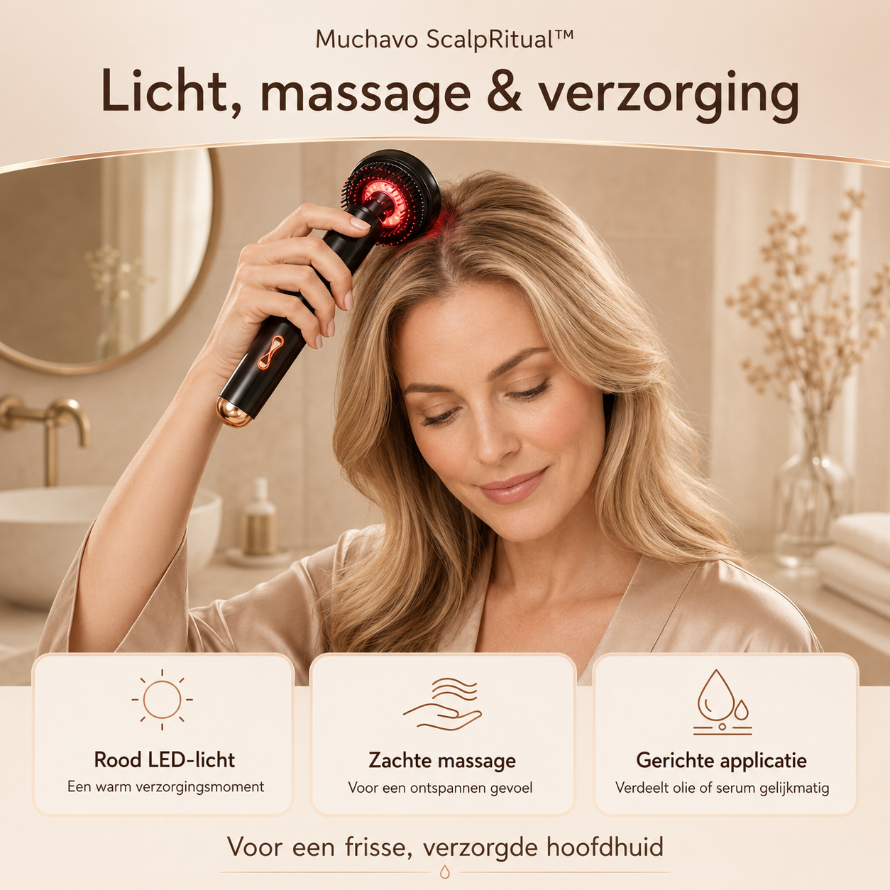 Muchavo ScalpRitual™ – Elektrische Hoofdhuidmassager met Haarolie-Applicator