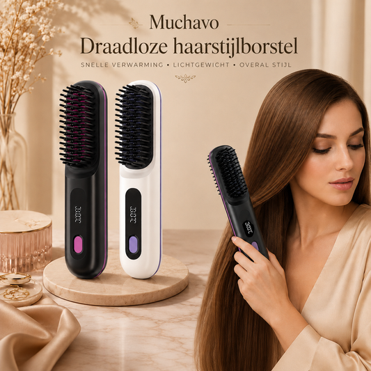 Muchavo SmoothBrush™ – Draadloze Haarstijlborstel voor Glad en Verzorgd Haar