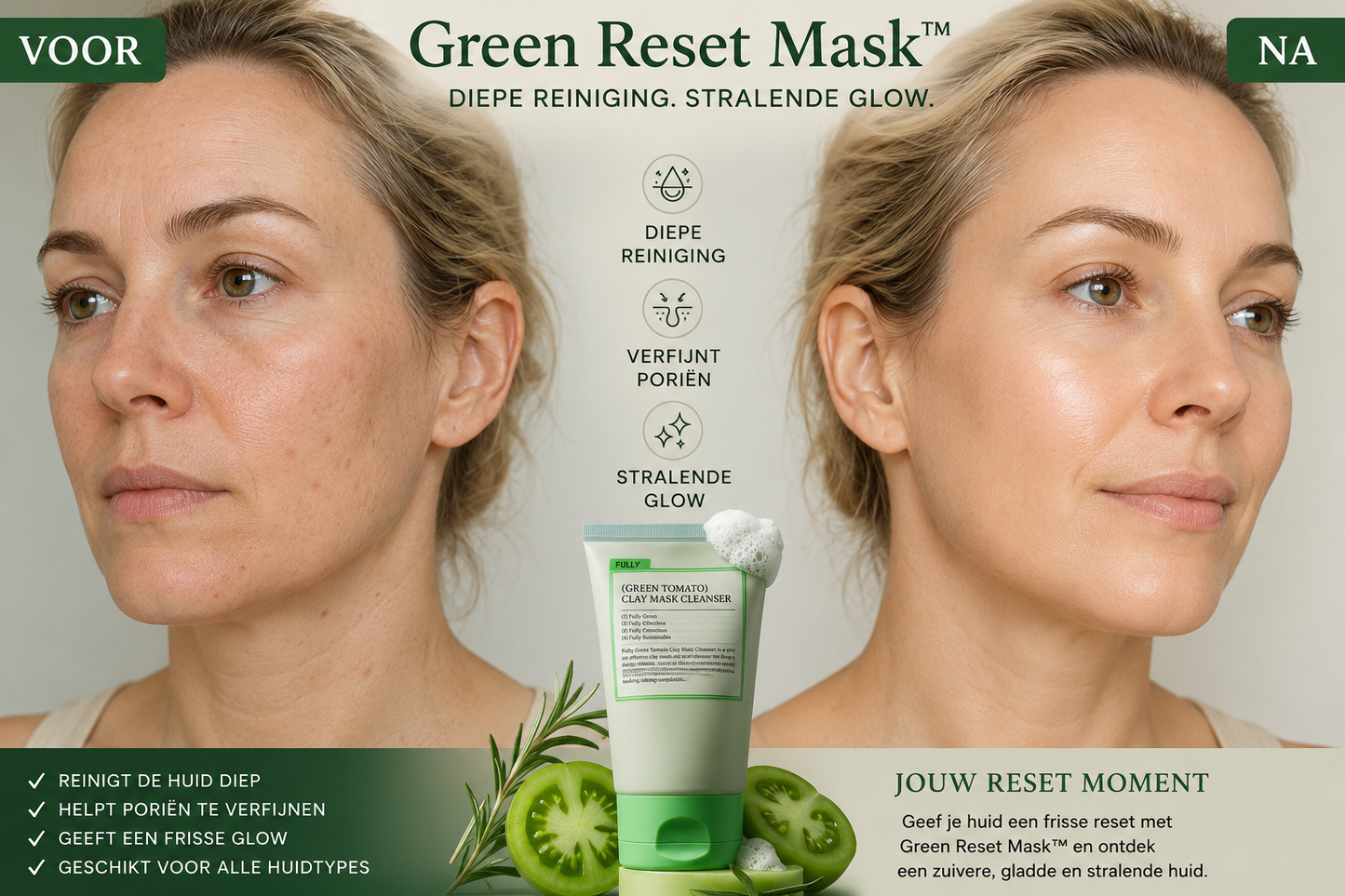 Green Reset Mask™ – Zuiverend Clay Masker