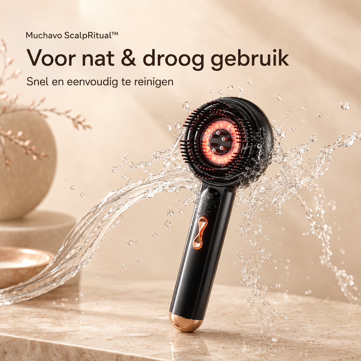 Muchavo ScalpRitual™ – Elektrische Hoofdhuidmassager met Haarolie-Applicator