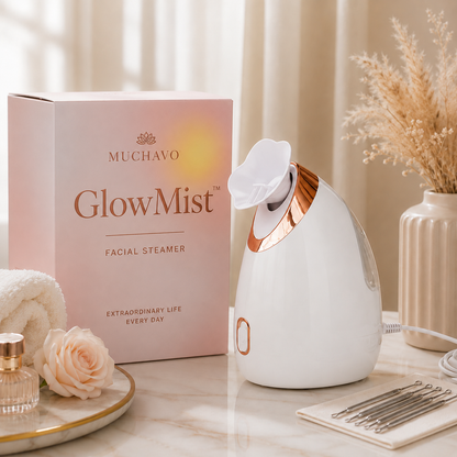 Muchavo GlowMist™ – Luxe Nano Gezichtsstomer voor een Stralende Huid